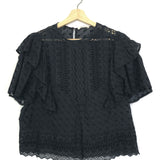 Black TIZAINA Cotton English Embroidered Blouse / ISABEL MARANT ETOILE - Size 40