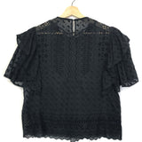 Black TIZAINA Cotton English Embroidered Blouse / ISABEL MARANT ETOILE - Size 40