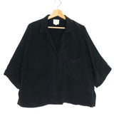 Black TOURIST Silk Oversize Shirt / VOYAGE 102 - Size S