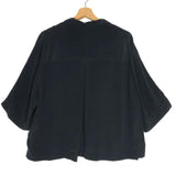 Black TOURIST Silk Oversize Shirt / VOYAGE 102 - Size S
