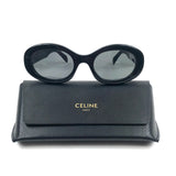 Black TRIOMPHE Oval Frame Sunglasses / CELINE
