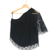 Black VICTORINE Bead-trim One Shoulder Blouse / ISABEL MARANT - Size 38