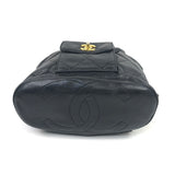 Black Vintage DUMA Quilted Lamskin Leather Backpack (Circa 1990's) / CHANEL