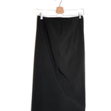 Black with Golden Buttons Pencil Midi Skirt / DARB DESIGN - Size M