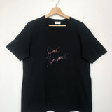 Black with Rainbow Signature Crew-neck Tee / SAINT LAURENT - Size S