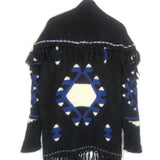 Black with White and Navy Aztec ATLAS Tassel Shawl Cardigan / LOVE SHACK FANCY - One Size