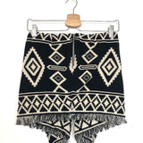 Black and White JILOA Wrap Effect Frayed Cotton Jacquard Mini Skirt / ISABEL MARANT ETOILE - Size 34