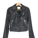 Black ZEFIR Cropped Biker Leather Jacket / IRO - Size 34