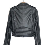 Black ZEFIR Cropped Biker Leather Jacket / IRO - Size 34