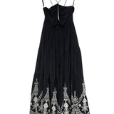 Black ZEPHYR Linen Blend Maxi Dress / SCARLETT POPPIES - Size S