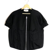 Black Zipped-pocket Short Sleeves Jacket / YVES SAINT LAURENT - Size 38