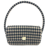 Black/Beige NICO Houndstooth Wool-blend Shoulder Bag / ANINE BING
