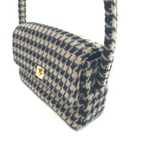 Black/Beige NICO Houndstooth Wool-blend Shoulder Bag / ANINE BING
