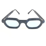 Black/Blue THE DARREN Rectangular Frame Cellulose Acetate Sunglasses / JIMMY FAIRLY