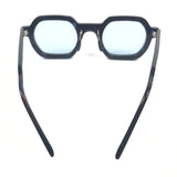Black/Blue THE DARREN Rectangular Frame Cellulose Acetate Sunglasses / JIMMY FAIRLY