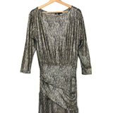 Black/Gold RILEXY Metallic Stretch  Mini Dress / MAJE - Size 38