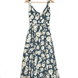 Black/Green HADLEY Floral Print Midi Dress / NICHOLAS - Size 40