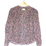 Black/Pink LENSY Floral Print Silk-blend Blouse / ISABEL MARANT - Size 38