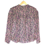 Black/Pink LENSY Floral Print Silk-blend Blouse / ISABEL MARANT - Size 38