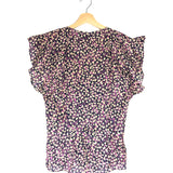 Black/Pink LONEA Printed Draped Silk-Blend Top / ISABEL MARANT - Size 38