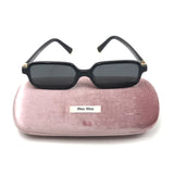 Black/Slate Gray Lenses REGARD Rectangular Sunglasses / MIU MIU