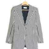 Black/White Striped Double Breasted Wool Blazer Jacket / SAINT LAURENT - Size 38