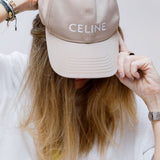 Beige Logo Embroidered Baseball Cap / CELINE - Size S