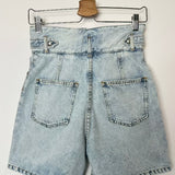 Bleached Blue Drawstring Cotton Shorts - model OUAGA / IRO - Size 34