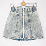 Bleached Grey Denim Mini Skirt / MIU MIU - Size 38