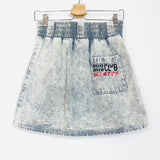 Bleached Grey Denim Mini Skirt / MIU MIU - Size 38