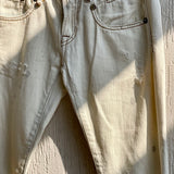 Bleached White Low Rise Boy Skinny Jeans / R13 - Size 24