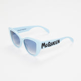 Blue Acetate Cat-eye Logo Sunglasses / ALEXANDER MCQUEEN