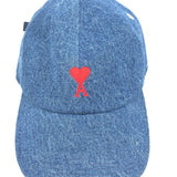 Blue AMI DE COEUR Denim Embroidered Cap / AMI PARIS - One Size