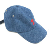 Blue AMI DE COEUR Denim Embroidered Cap / AMI PARIS - One Size