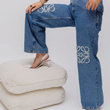 Blue ANAGRAM Cotton Baggy Denim Jeans / LOEWE - Size 32