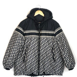 Blue / Ecru Oblique Quilted Technical Reversible  Puffer Jacket / CHRISTIAN DIOR - Size S