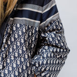 Blue / Ecru Oblique Quilted Technical Reversible  Puffer Jacket / CHRISTIAN DIOR - Size S