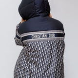 Blue / Ecru Oblique Quilted Technical Reversible  Puffer Jacket / CHRISTIAN DIOR - Size S