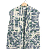 Blue and Green Tie-dyed Sleeveless Padded Jacket / MARGOT - One Size