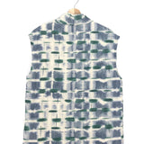 Blue and Green Tie-dyed Sleeveless Padded Jacket / MARGOT - One Size