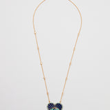 Blue and Turquoise Enamel Big Heart Pendant Necklace / SHIREL BELLAICHE