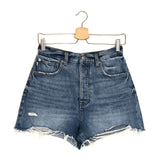 Blue AUSTIN Super High Rise Distressed Recycled Denim Shorts / LOVERS + FRIENDS - Size 26