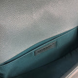 Blue CHANEL BOY Medium Caviar Leather Flap Bag / CHANEL - Size 25 cm