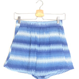 Blue Chevron Knitted Mini Shorts