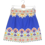 Blue Cosmic Sagittarius Cotton-Blend Twill Mini Skirt / ZIMMERMANN - Size 2