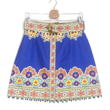 Blue Cosmic Sagittarius Cotton-Blend Twill Mini Skirt / ZIMMERMANN - Size 2