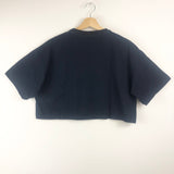 Blue Cotton Logo-patch Cropped T-shirt / MIU MIU - Size XS