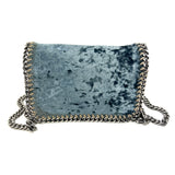 Blue Crushed FALABELLA Velvet Flap Crossbody Bag / STELLA MCCARTNEY