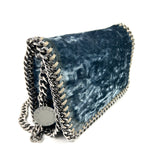 Blue Crushed FALABELLA Velvet Flap Crossbody Bag / STELLA MCCARTNEY