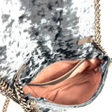 Blue Crushed FALABELLA Velvet Flap Crossbody Bag / STELLA MCCARTNEY